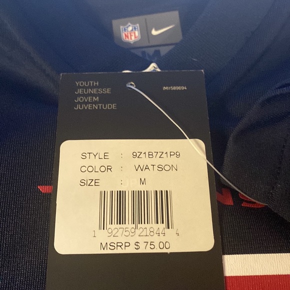 Nike NFL Houston Texans Jersey #4 Deshaun Watson Size Medium Youth (10/12) NWT - Picture 7 of 7